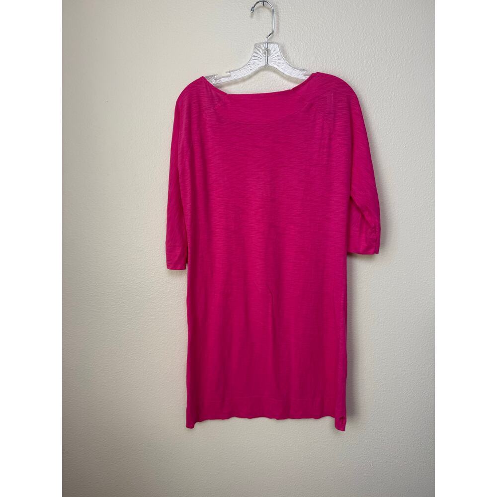 Lilly Pulitzer Casie Slub 100% Pima Cotton Pink Dress Size Medium - Picture 3 of 5